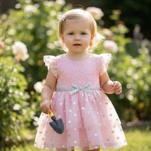 DDG Darlings - NWT - Pink Heart Lace Dress for Kids
